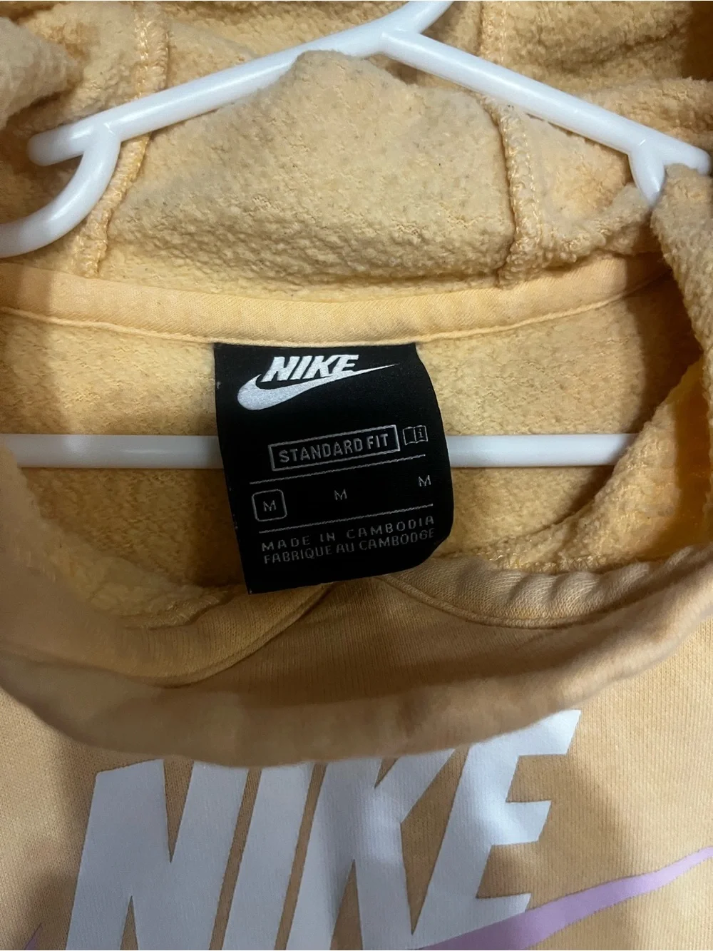 Nike kids Hooded Sweatshirt in Pale Orange with Pink Swoosh